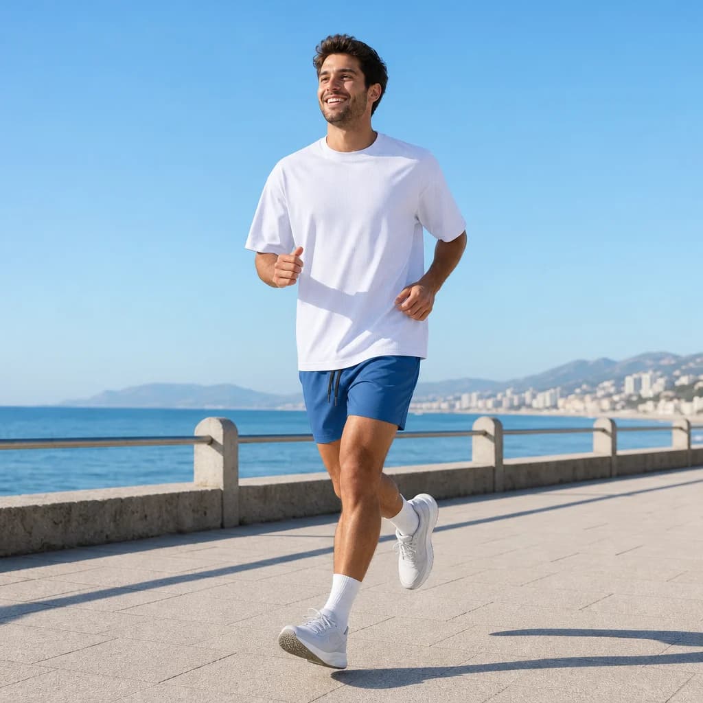 Runner in a black Trendora running shirt